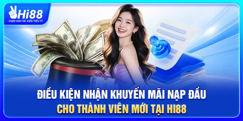 Điều kiện nhận khuyến mãi nạp đầu cho thành viên mới tại Hi88