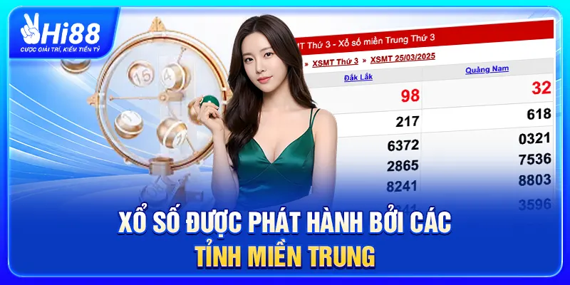 Xổ số được phát hành bởi các tỉnh miền Trung